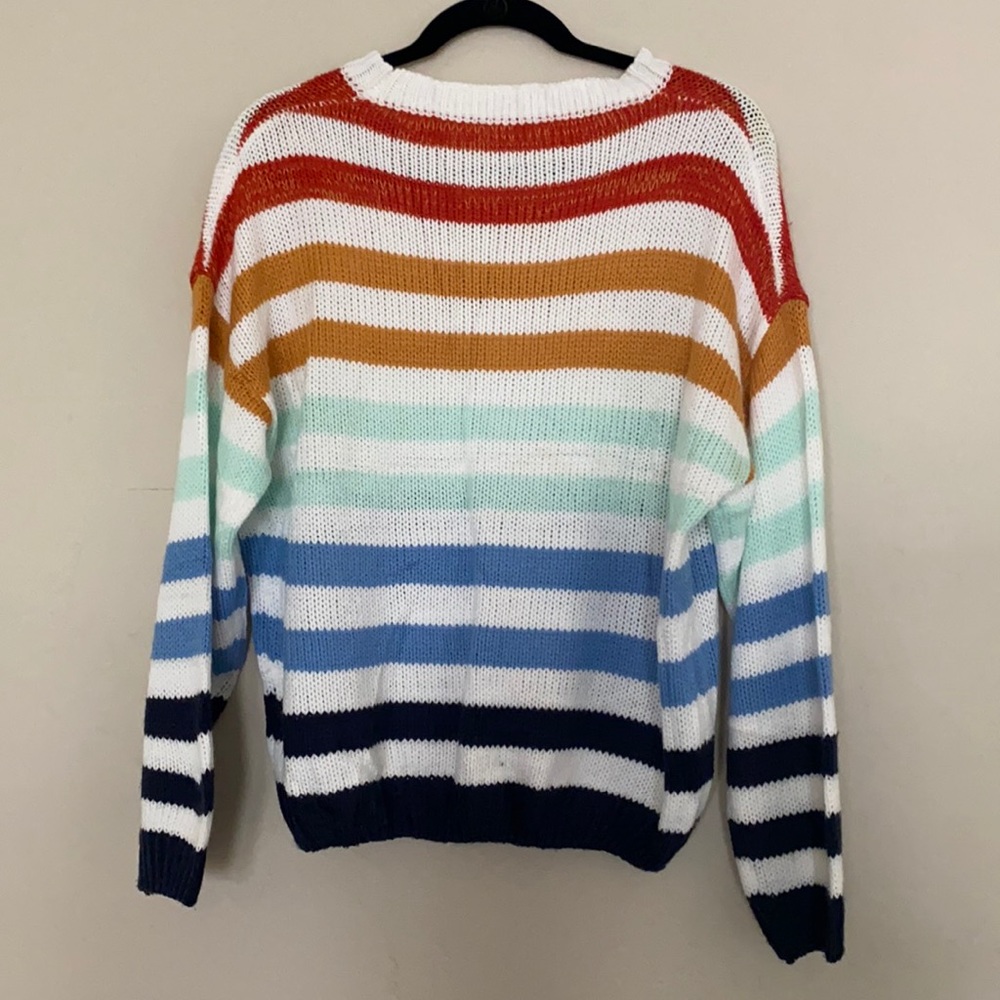 Rainbow Stripes Oversized Sweater